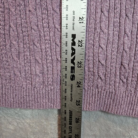 Croft & Barrow Womens 3X Cable Knit Sweater Purple casual Cotton modest Office - Picture 6 of 9